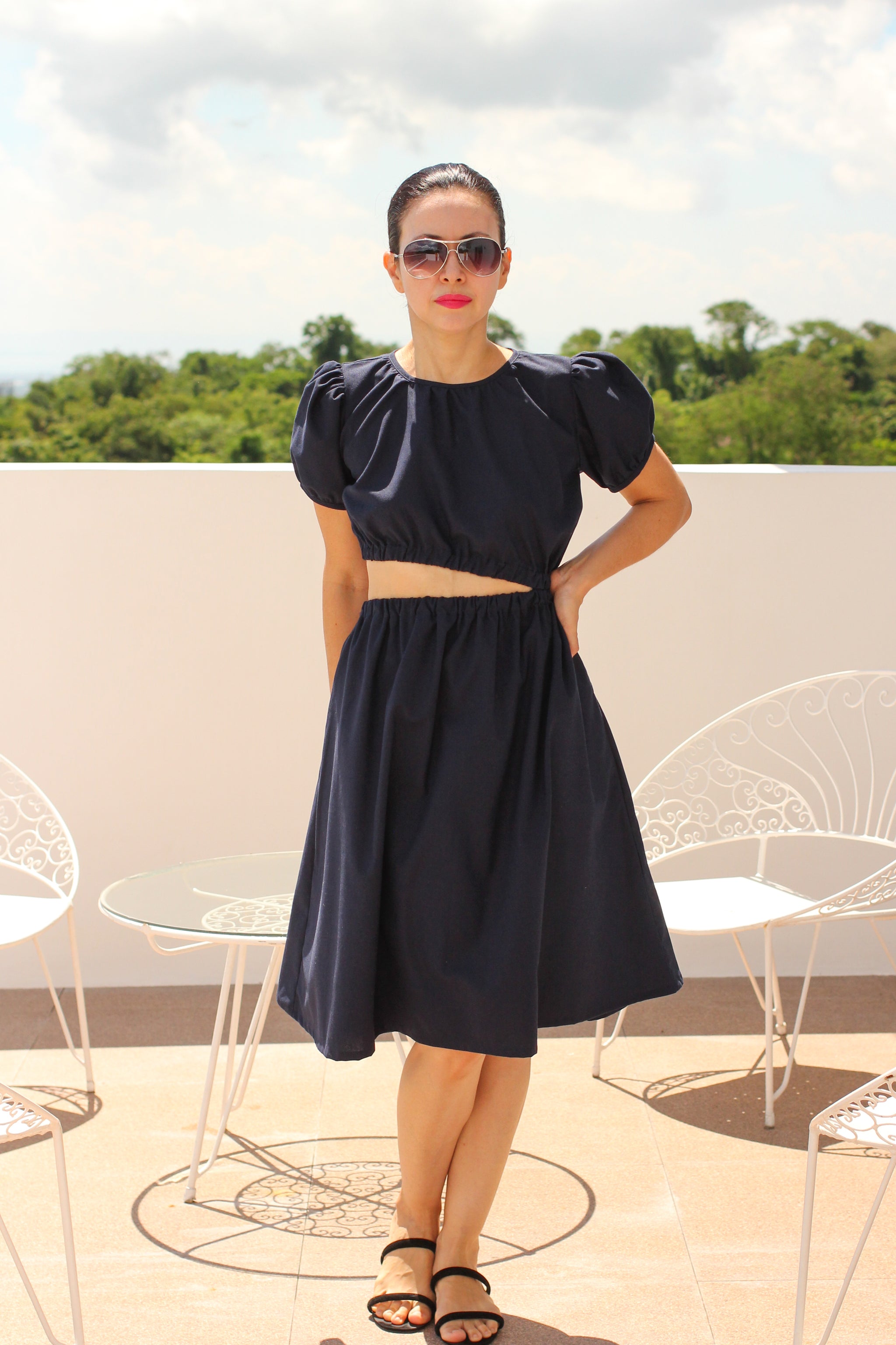 LAST PC! CHARLIE LINEN CUT OUT DRESS IN TWO COLORS – Florence Fling